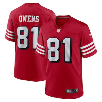 mens nike terrell owens scarlet san francisco 49ers retired 